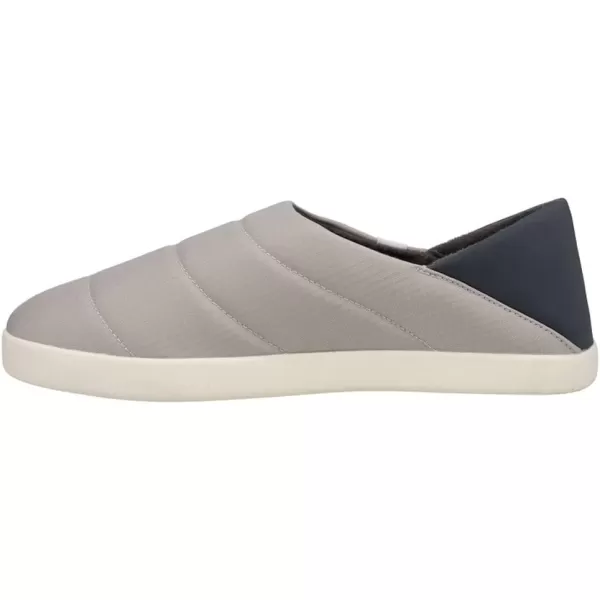 TOMS Mens Ezra Faux Fur Scuff Casual Slippers Casual  GreyDrizzle Grey Quilted Ripstop