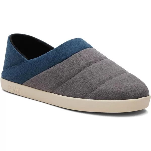 TOMS Mens Ezra Faux Fur Scuff Casual Slippers Casual  GreyForged Iron Multi FeltFleece