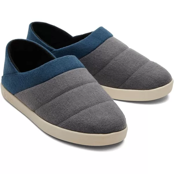 TOMS Mens Ezra Faux Fur Scuff Casual Slippers Casual  GreyForged Iron Multi FeltFleece