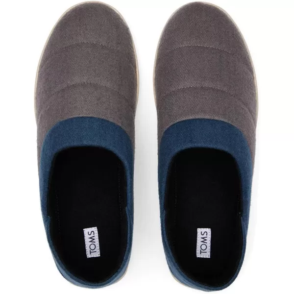 TOMS Mens Ezra Faux Fur Scuff Casual Slippers Casual  GreyForged Iron Multi FeltFleece