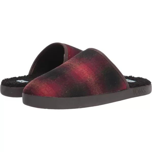 TOMS Mens Harbor Casual Slippers Casual  RedRed Abstract Plaid