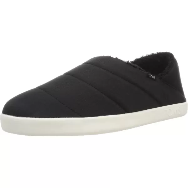 TOMS Mens Ezra Faux Fur Scuff Casual Slippers Casual  GreyBlack Matte Ripstop