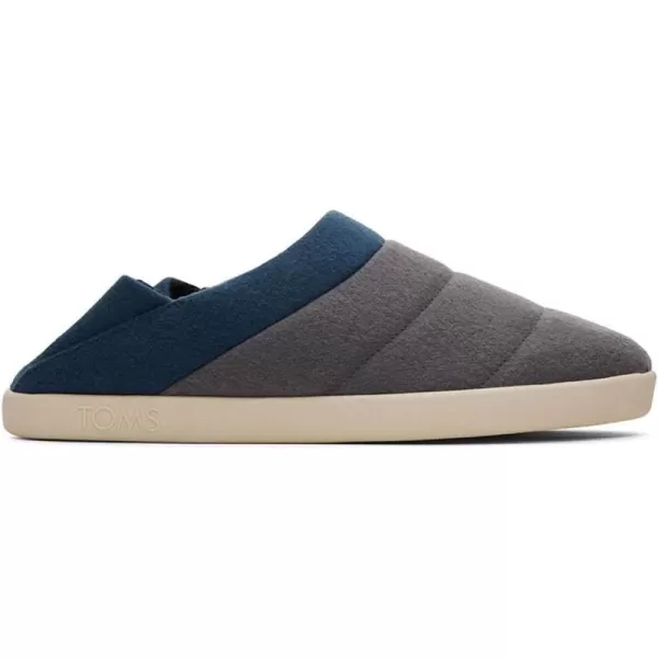 TOMS Mens Ezra Faux Fur Scuff Casual Slippers Casual  GreyForged Iron Multi FeltFleece