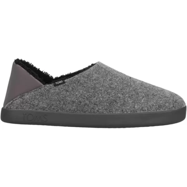 TOMS Mens Ezra Faux Fur Scuff Casual Slippers Casual  GreySmoke Grey Repreve Twotone Felt