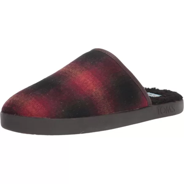 TOMS Mens Harbor Casual Slippers Casual  RedRed Abstract Plaid