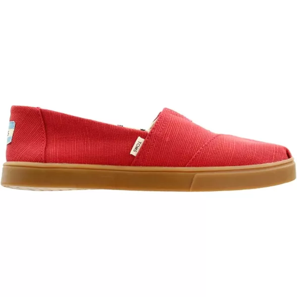 imageTOMS Womens Alpargata Small Leopard Slip On SneakerBrick Red Heritage Canvas Cupsole
