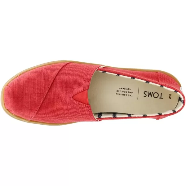 imageTOMS Womens Alpargata Small Leopard Slip On SneakerBrick Red Heritage Canvas Cupsole