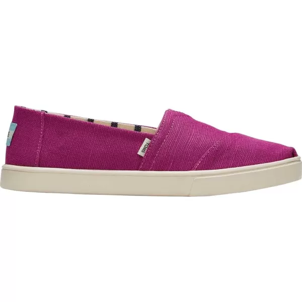 imageTOMS Womens Alpargata Small Leopard Slip On SneakerDark Fuchsia Heritage Canvas