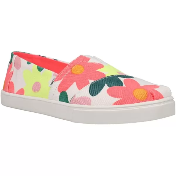 imageTOMS Womens Alpargata Small Leopard Slip On SneakerEgret Retro Floral Print