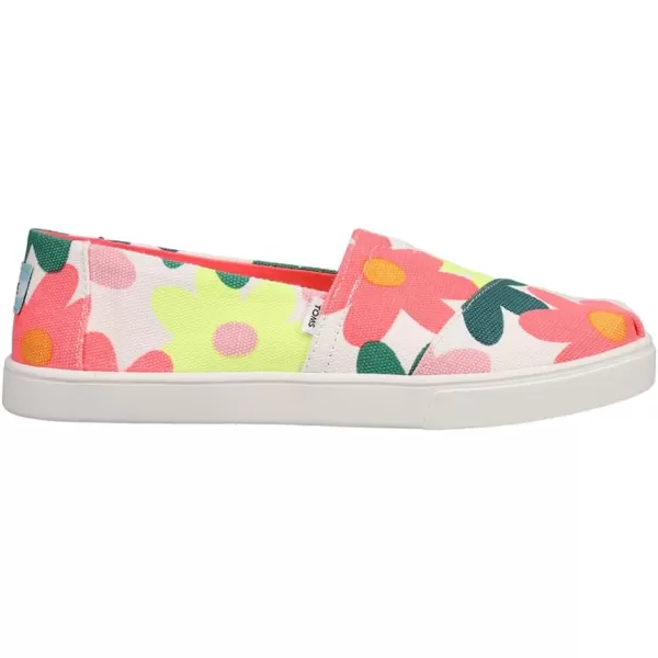 imageTOMS Womens Alpargata Small Leopard Slip On SneakerEgret Retro Floral Print