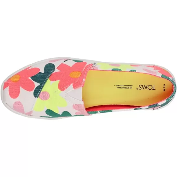 imageTOMS Womens Alpargata Small Leopard Slip On SneakerEgret Retro Floral Print