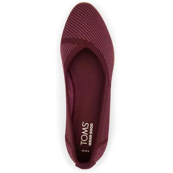imageTOMS Womens Jutti Neat FlatDeep Burgundy Repreve Knit