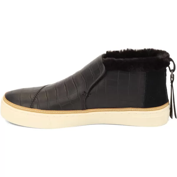 imageTOMS Womens Paxton SneakerBlack Croc Emboss LeatherFaux Fur