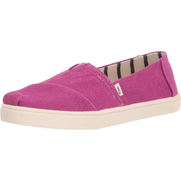 imageTOMS Womens Alpargata Small Leopard Slip On SneakerDark Fuchsia Heritage Canvas