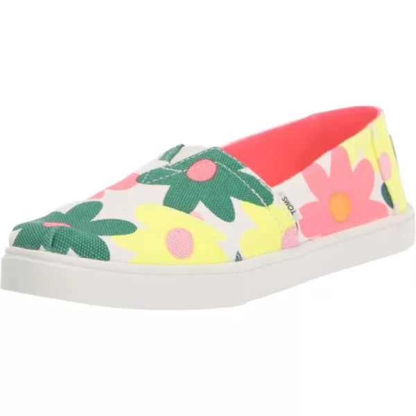 imageTOMS Womens Alpargata Small Leopard Slip On SneakerEgret Retro Floral Print