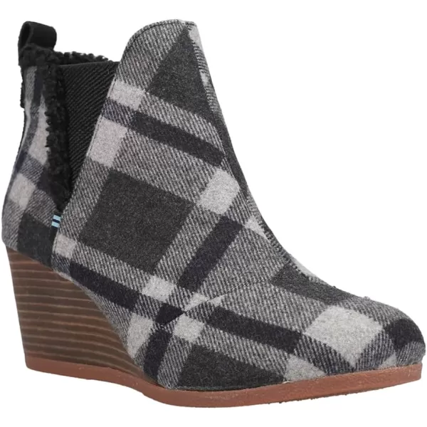 imageTOMS Womens Kelsey Fashion BootBlack Cozy Plaid Faux Shearling