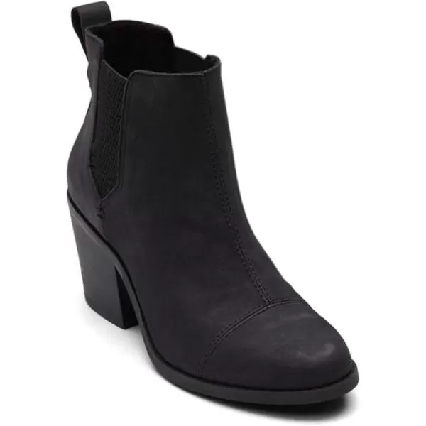 imageTOMS Womens Everly Pull On Ankle BootsBlack Leather