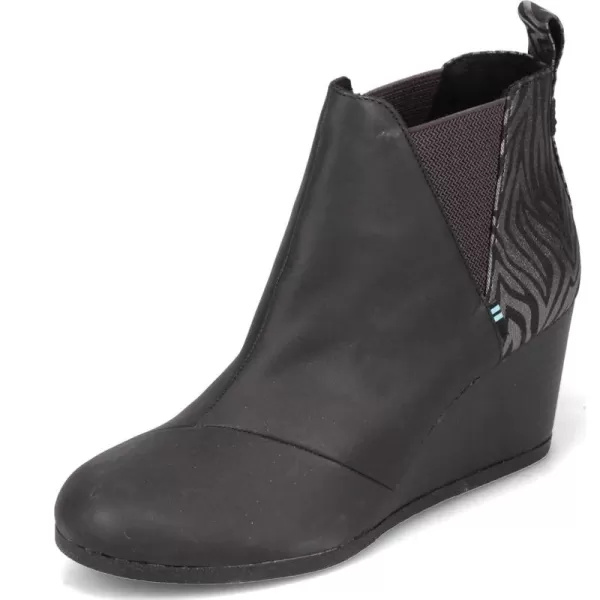 imageTOMS Womens Kelsey Fashion BootBlack LeatherZebra Shimmer