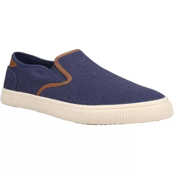 imageTOMS Mens Baja Slip On Sneakers Shoes Casual  BlackCadet Blue Heritage Canvas Synthetic Nubuck Trim