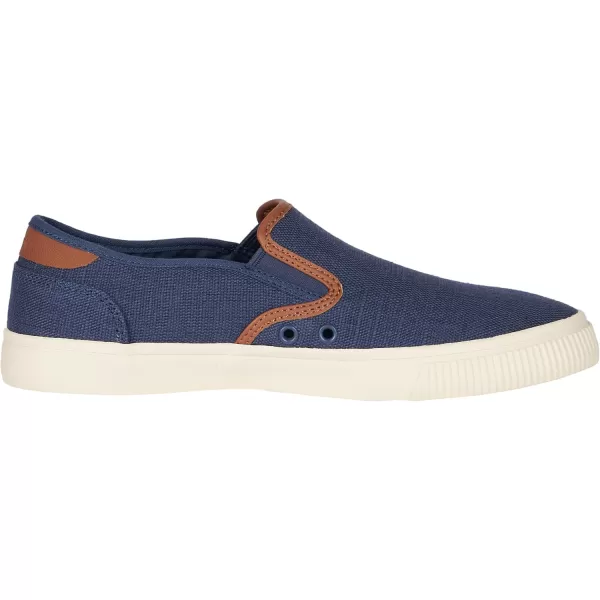 imageTOMS Mens Baja Slip On Sneakers Shoes Casual  BlackCadet Blue Heritage Canvas Synthetic Nubuck Trim