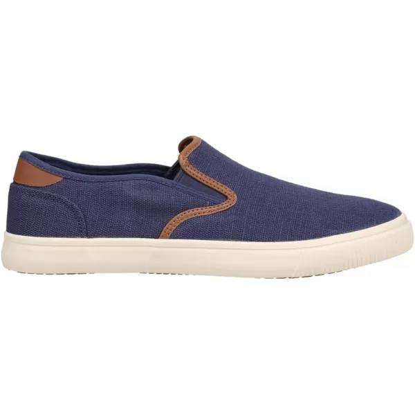 imageTOMS Mens Baja Slip On Sneakers Shoes Casual  BlackCadet Blue Heritage Canvas Synthetic Nubuck Trim