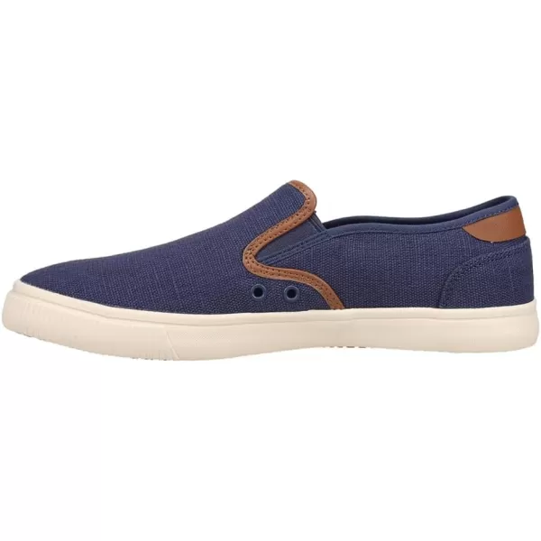 imageTOMS Mens Baja Slip On Sneakers Shoes Casual  BlackCadet Blue Heritage Canvas Synthetic Nubuck Trim