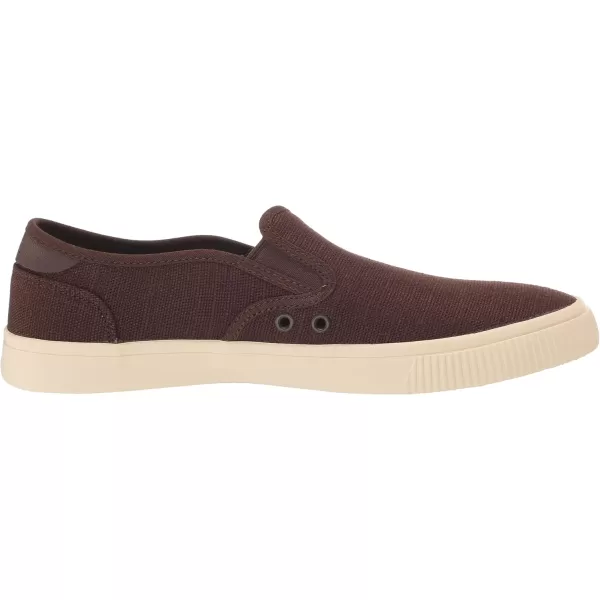 imageTOMS Mens Baja Slip On Sneakers Shoes Casual  BlackDark Brown Heritage Canvas