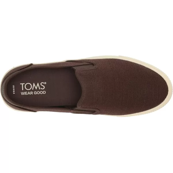 imageTOMS Mens Baja Slip On Sneakers Shoes Casual  BlackDark Brown Heritage Canvas