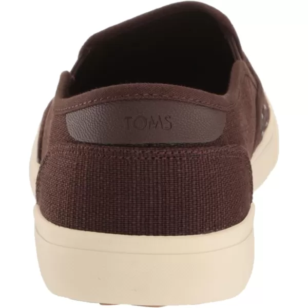 imageTOMS Mens Baja Slip On Sneakers Shoes Casual  BlackDark Brown Heritage Canvas