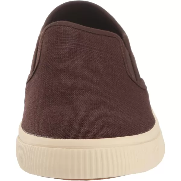 imageTOMS Mens Baja Slip On Sneakers Shoes Casual  BlackDark Brown Heritage Canvas