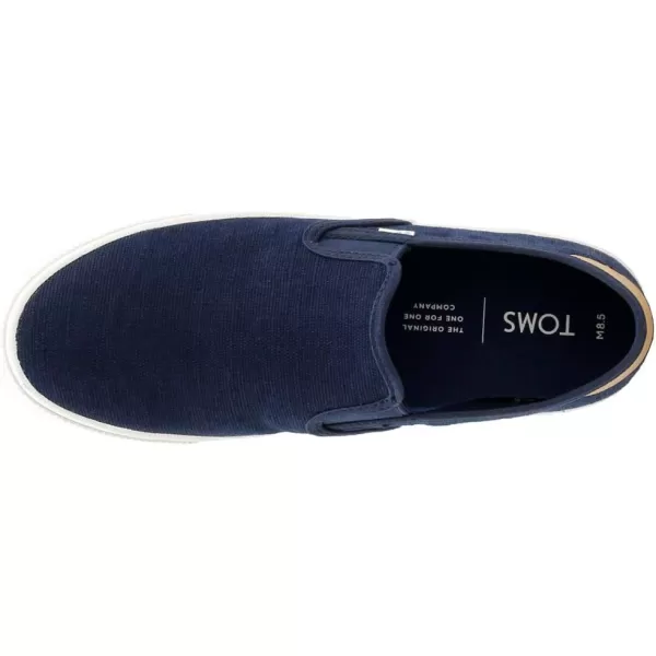 imageTOMS Mens Baja Slip On Sneakers Shoes Casual  BlackNavy Heritage Canvas