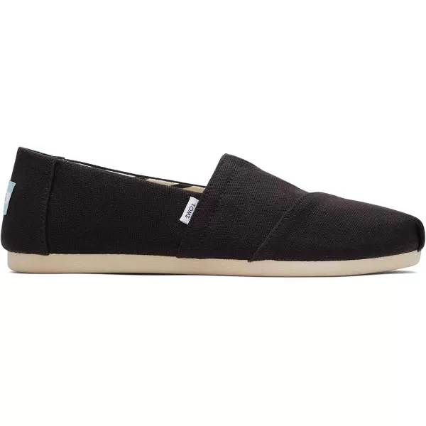 imageTOMS Womens Alpargata SlipOnBlack Wide Recycled Cotton Canvas