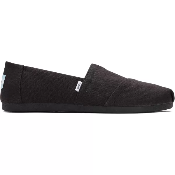 imageTOMS Womens Alpargata SlipOnBlackBlack Wide Recycled Cotton Canvas