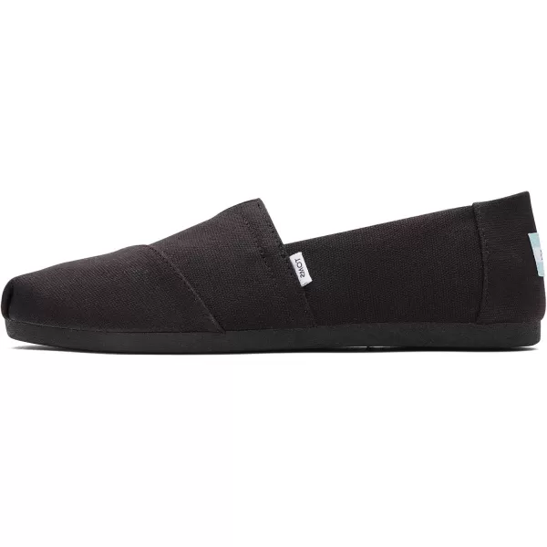 imageTOMS Womens Alpargata SlipOnBlackBlack Wide Recycled Cotton Canvas