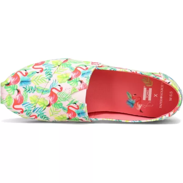 imageTOMS Womens Alpargata SlipOnPink Pearl Paper Source Flamingo Print
