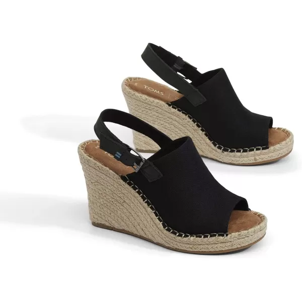 imageTOMS Womens Monica Wedge SandalBlack Oxford CanvasSuede