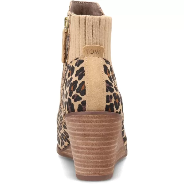 imageTOMS Womens Sadie LeopardCheetah Round Toe Bootie Casual Boots Ankle Mid Heel 23quot  BrownBrown