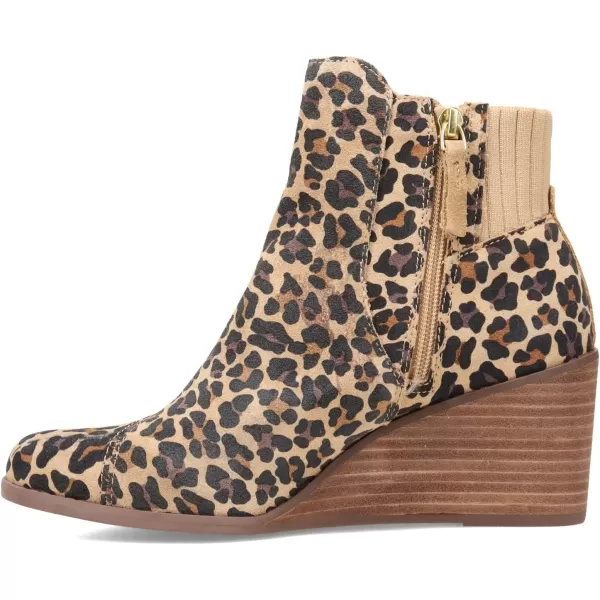 imageTOMS Womens Sadie LeopardCheetah Round Toe Bootie Casual Boots Ankle Mid Heel 23quot  BrownBrown