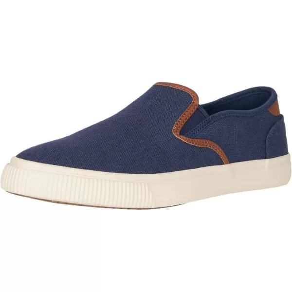 imageTOMS Mens Baja Slip On Sneakers Shoes Casual  BlackCadet Blue Heritage Canvas Synthetic Nubuck Trim