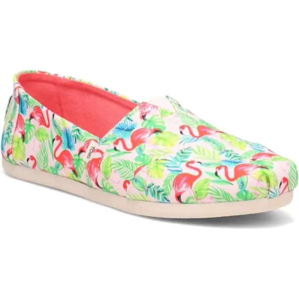 imageTOMS Womens Alpargata SlipOnPink Pearl Paper Source Flamingo Print