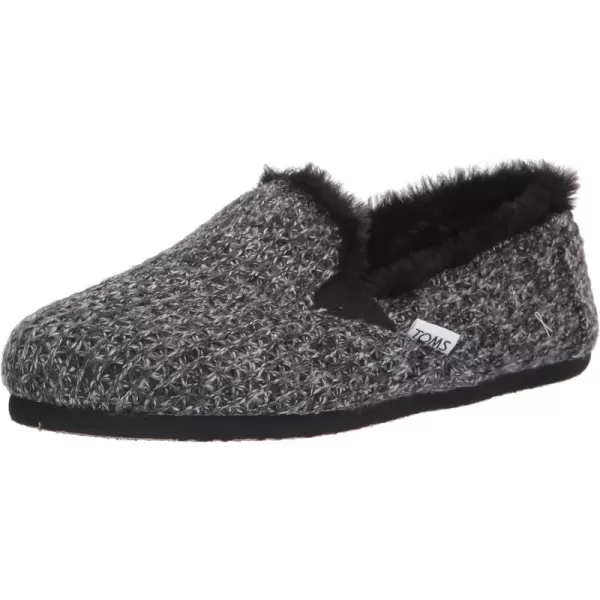imageTOMS Womens Redondo Loafer FlatBlack Sweater Knit With Faux Fur