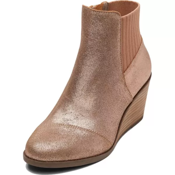 imageTOMS Womens Sadie LeopardCheetah Round Toe Bootie Casual Boots Ankle Mid Heel 23quot  BrownRose Gold
