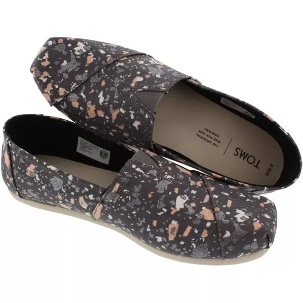 imageTOMS Mens Alpargata Crepe Faux Shearling SlipOnForged Iron Grey Metallic Granite Fleck Vegan