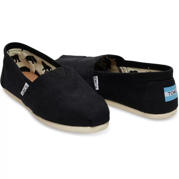 imageTOMS Womens Alpargata Slip On Flats Casual  BlueClassic Black Canvas