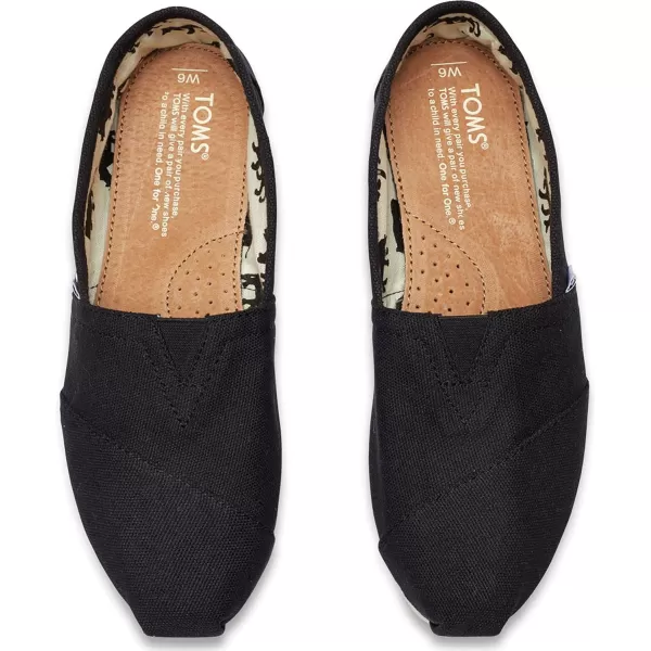 imageTOMS Womens Alpargata Slip On Flats Casual  BlueClassic Black Canvas