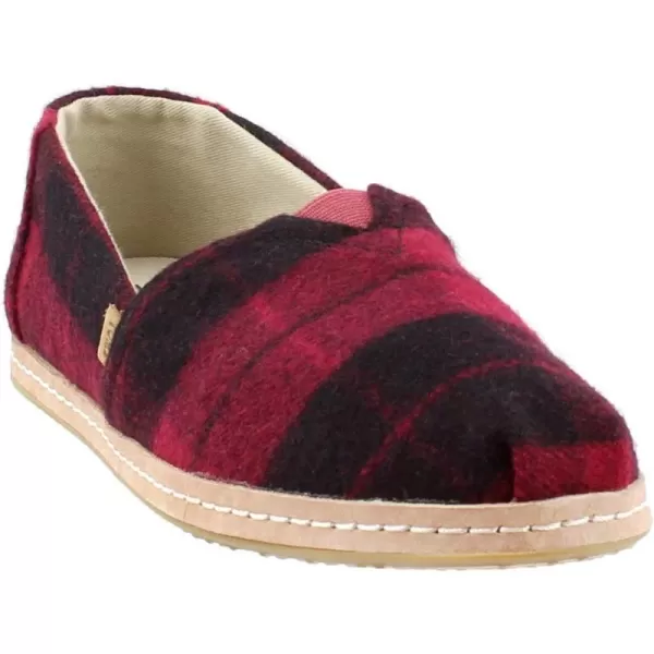 imageTOMS Mens Alpargata Crepe Faux Shearling SlipOnRed Felt Plaid