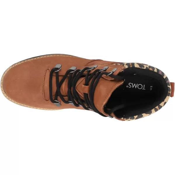 imageTOMS Womens Mojave Leopard Round Toe Lace Up Casual Boots Ankle Low Heel 12quot  BrownBrown