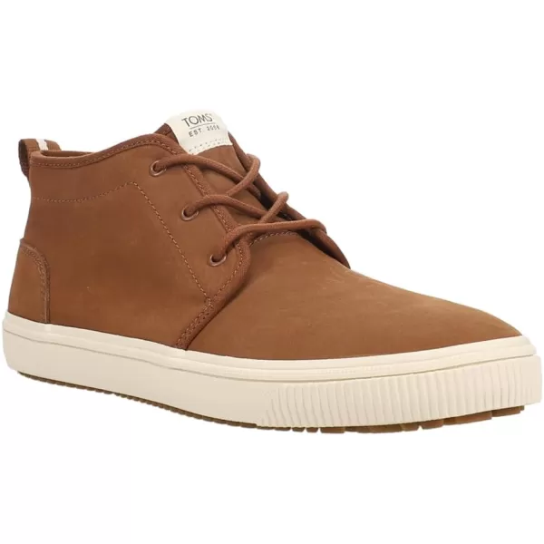 imageTOMS Mens Carlo Mid Terrain Lace Up Sneakers Shoes Casual  BrownWalnut Water Resistant Leather