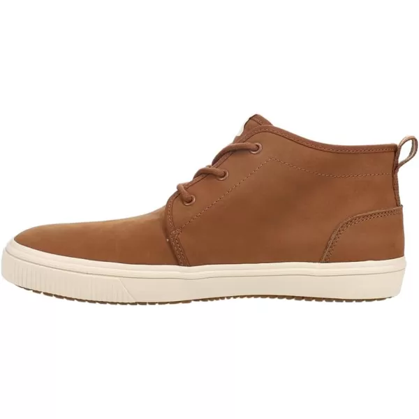 imageTOMS Mens Carlo Mid Terrain Lace Up Sneakers Shoes Casual  BrownWalnut Water Resistant Leather