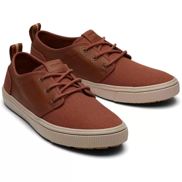 imageTOMS Mens Carlo Terrain Sneakers Shoes  GreyDark Ember Canvas and Leather